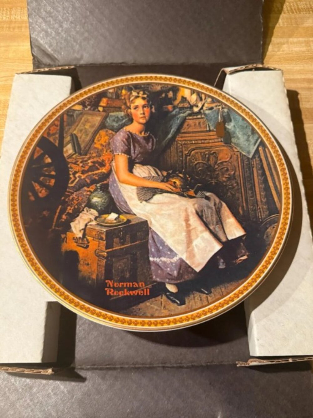 Norman Rockwell - Dreaming in the Attic Collectible Plate